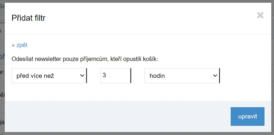Nastavení pravidla cílení