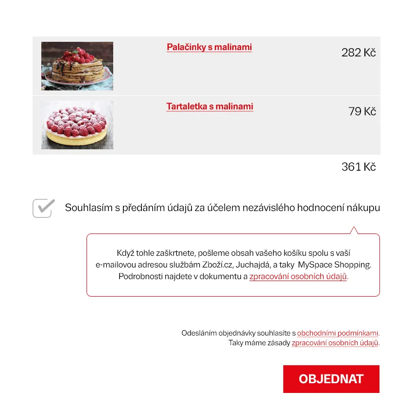 Příklad získání souhlasu pro Zboží.cz
